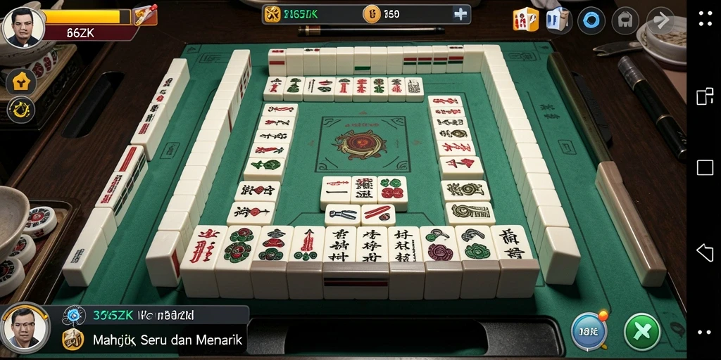 Tampilan gameplay Mahjong yang menarik dan mendebarkan.
