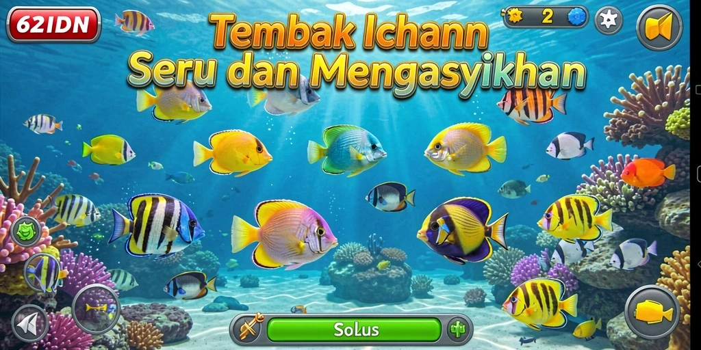 Tampilan permainan Tembak Ikan yang seru dan mengesankan.