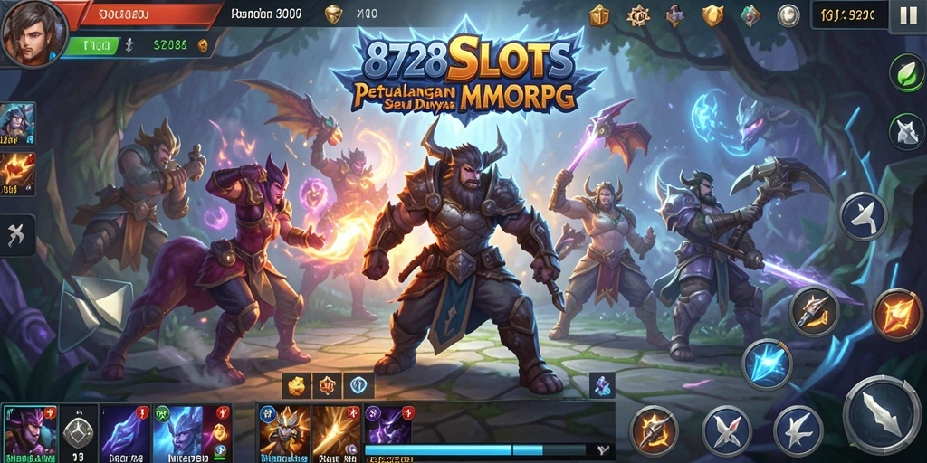 Screenshot utama 8728SLOTS menampilkan aksi seru dalam dunia MMORPG.