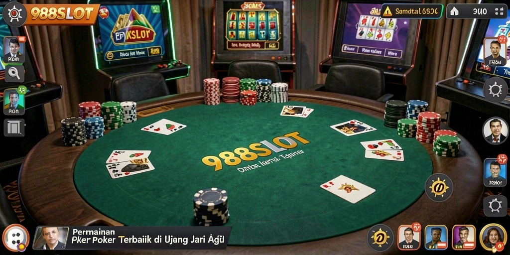 Tampilan menarik dari gameplay Poker di 988SLOT.