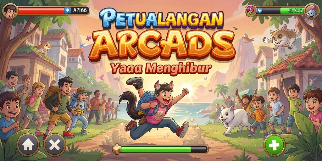 Tampilan gameplay Arcade yang seru dan menantang di API66.