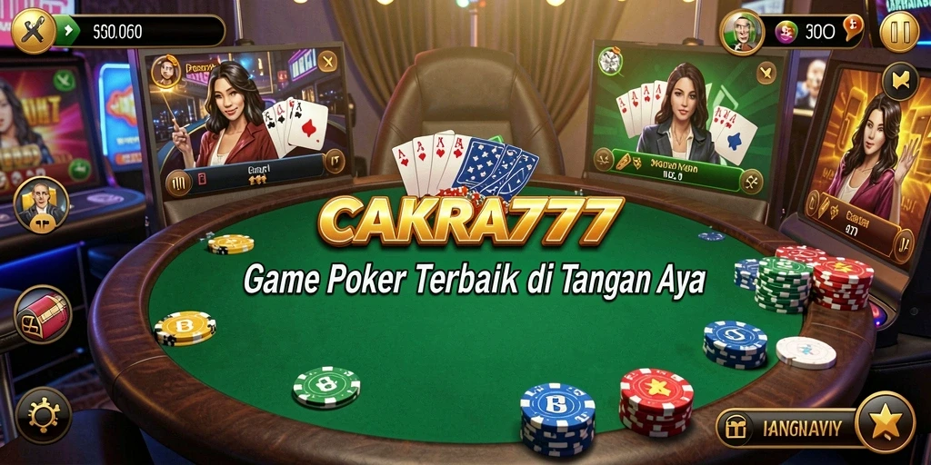 Tangkapan layar menunjukkan permainan Poker yang mendebarkan dan antusiasme pemain.