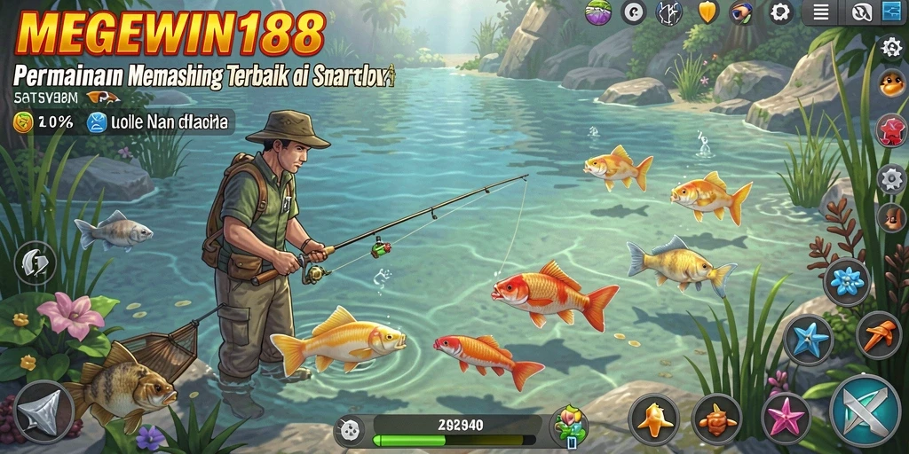 Screenshot gameplay MEGEWIN188 menampilkan pengalaman memancing yang seru.