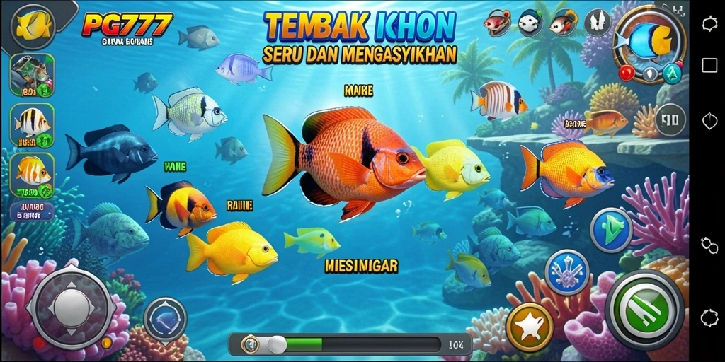 Tampilan gameplay seru di PG777 saat menangkap ikan.