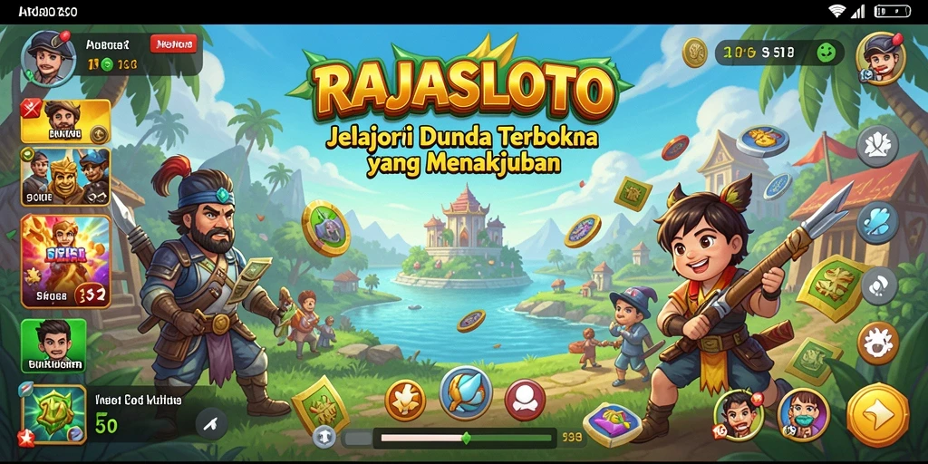Tampilan gameplay RAJASLOTO yang menampilkan eksplorasi dunia terbuka.