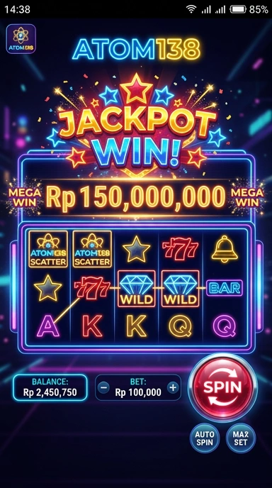 Tampilan antarmuka aplikasi atom138 yang sederhana dan interaktif.